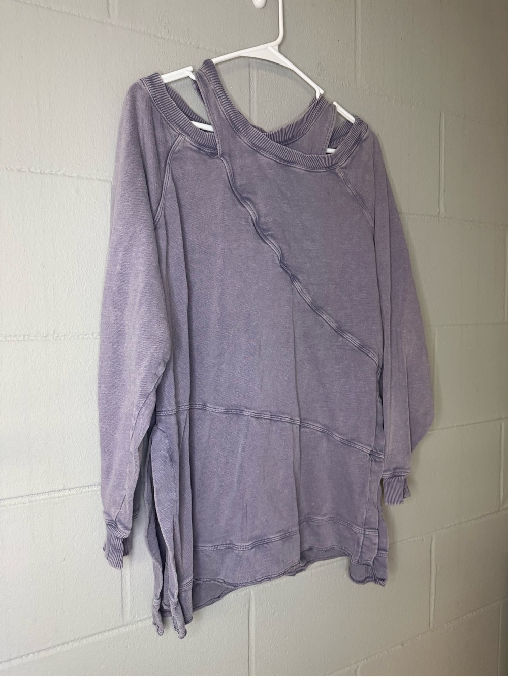 Anthropologie Pilcro Crossover Sweatshirt in Purple Women’s Sz Small 100% Cotton - Picture 6 of 10